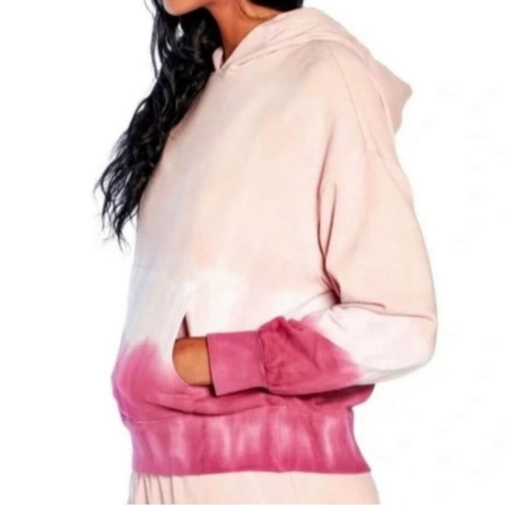 Wildfox Pink Ombre Tie-dye Pullover Hoodie Sweatshirt Size Large